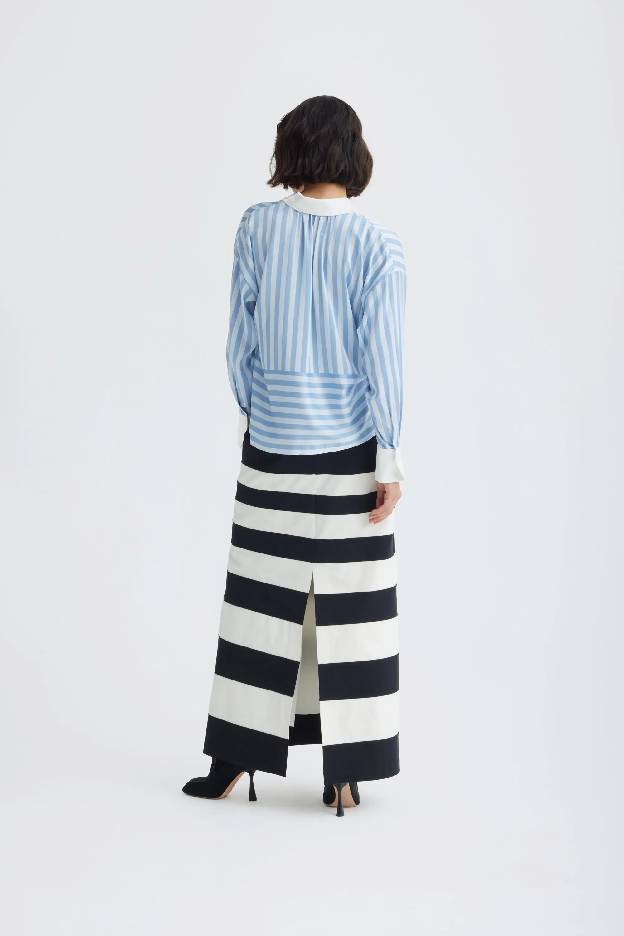 JULIA ALLERT Striped Long-Sleeve Blouse - Light Blue sold by Bonvion product image thumbnail 4