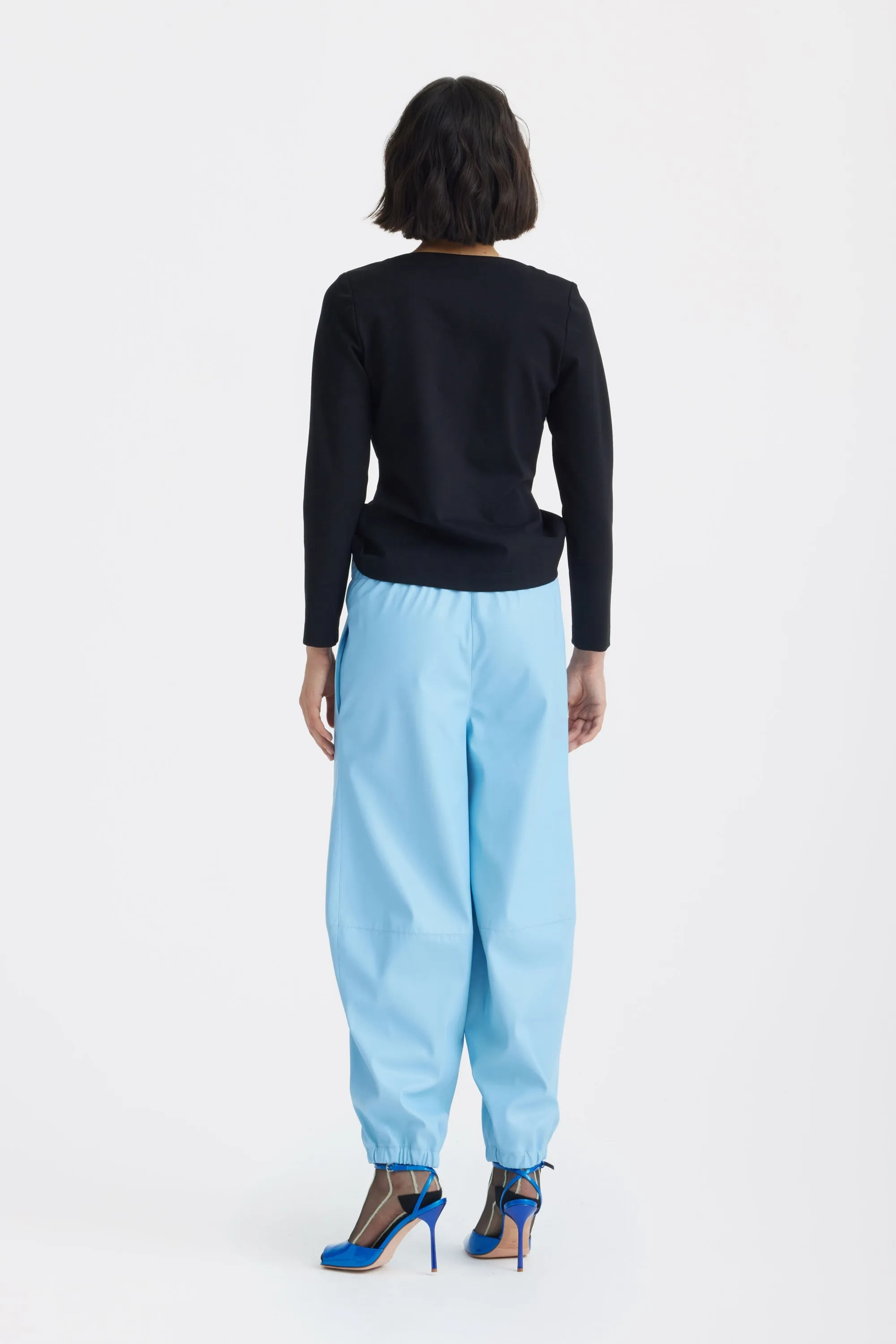 JULIA ALLERT Boat Neck Blouse with Floral Drape - Black sold by Bonvion product image thumbnail 5