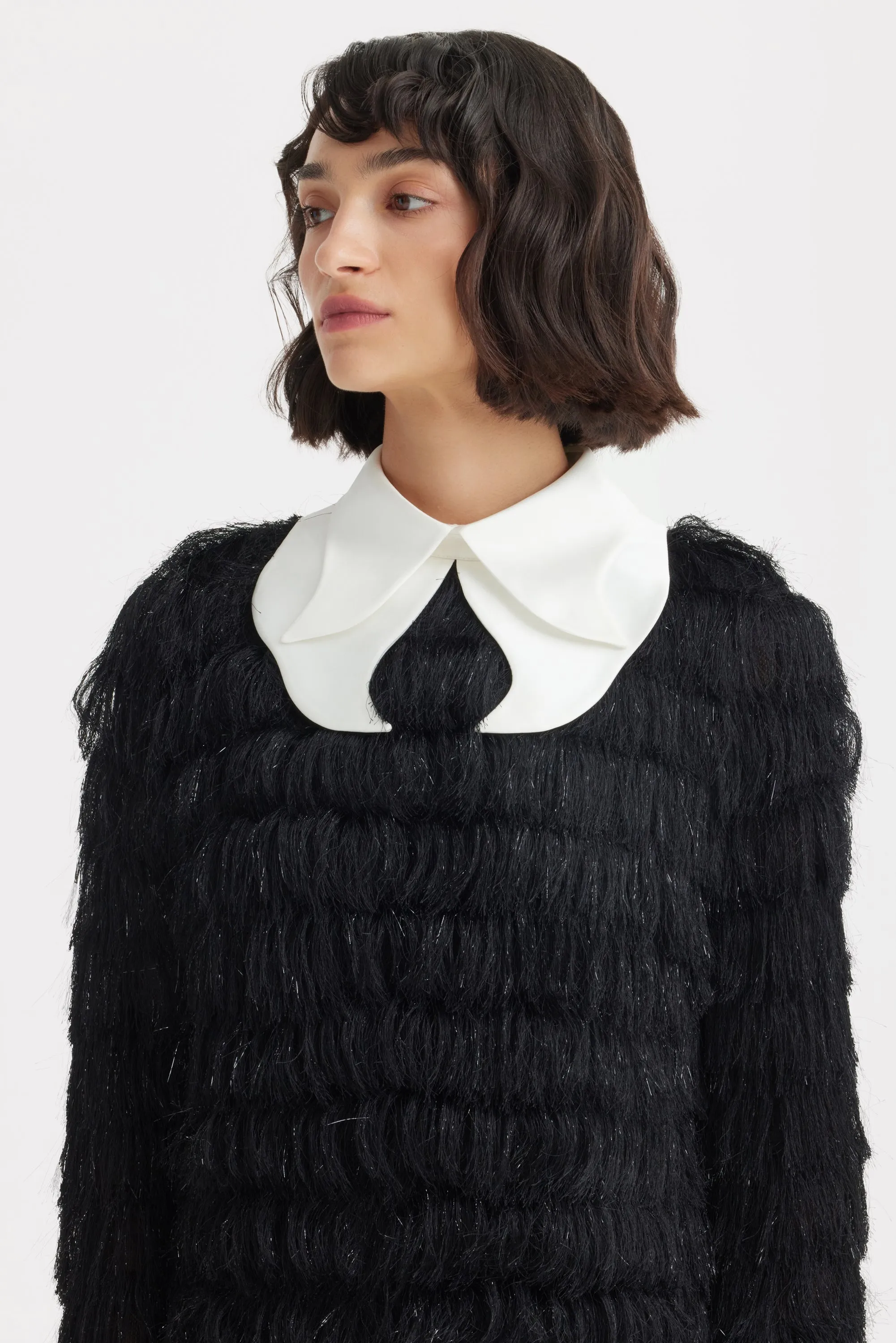 JULIA ALLERT Evening Fringe Midi Dress - Black sold by Bonvion product image thumbnail 3