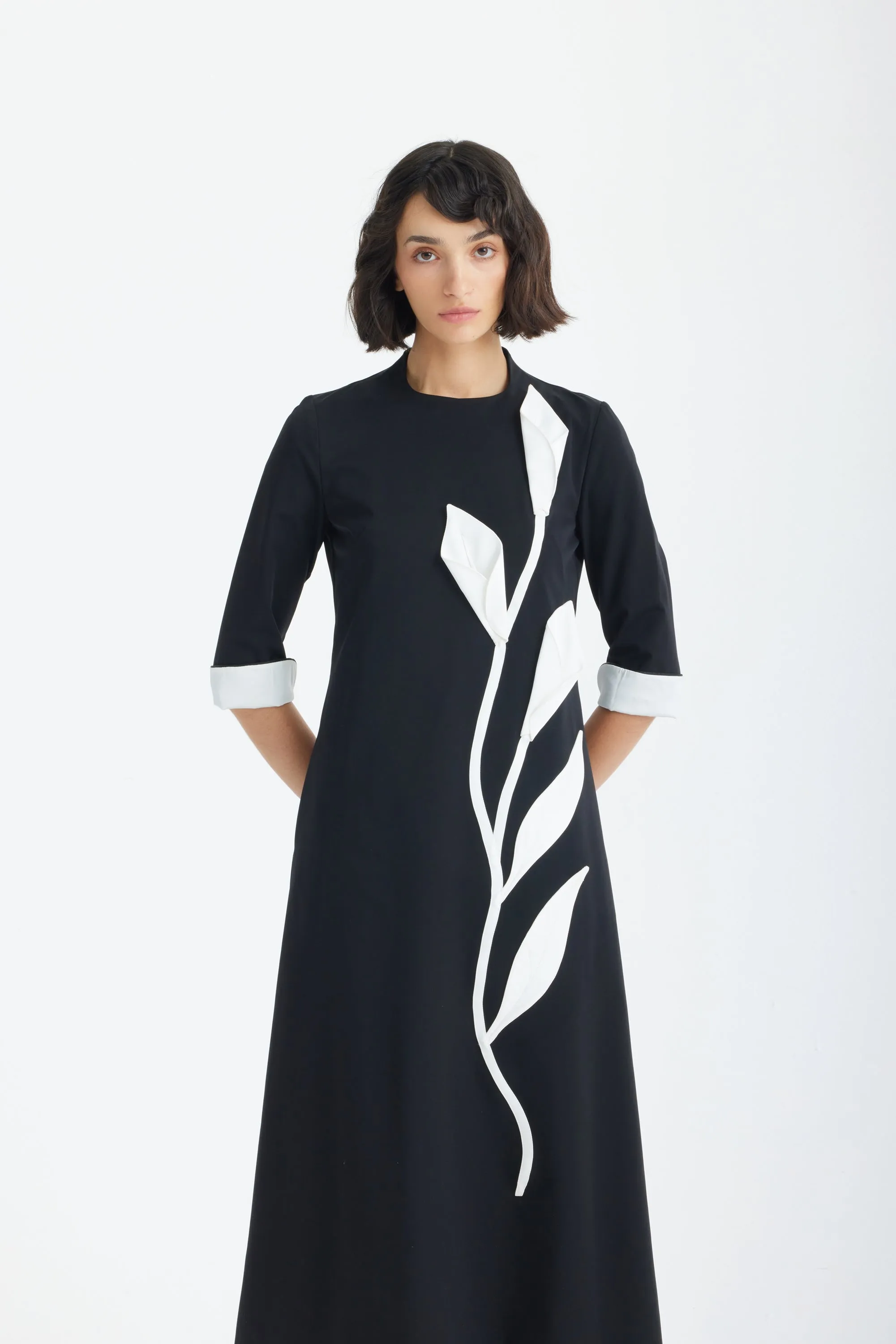 JULIA ALLERT Art-Inspired Midi Dress - Black sold by Bonvion product image thumbnail 3