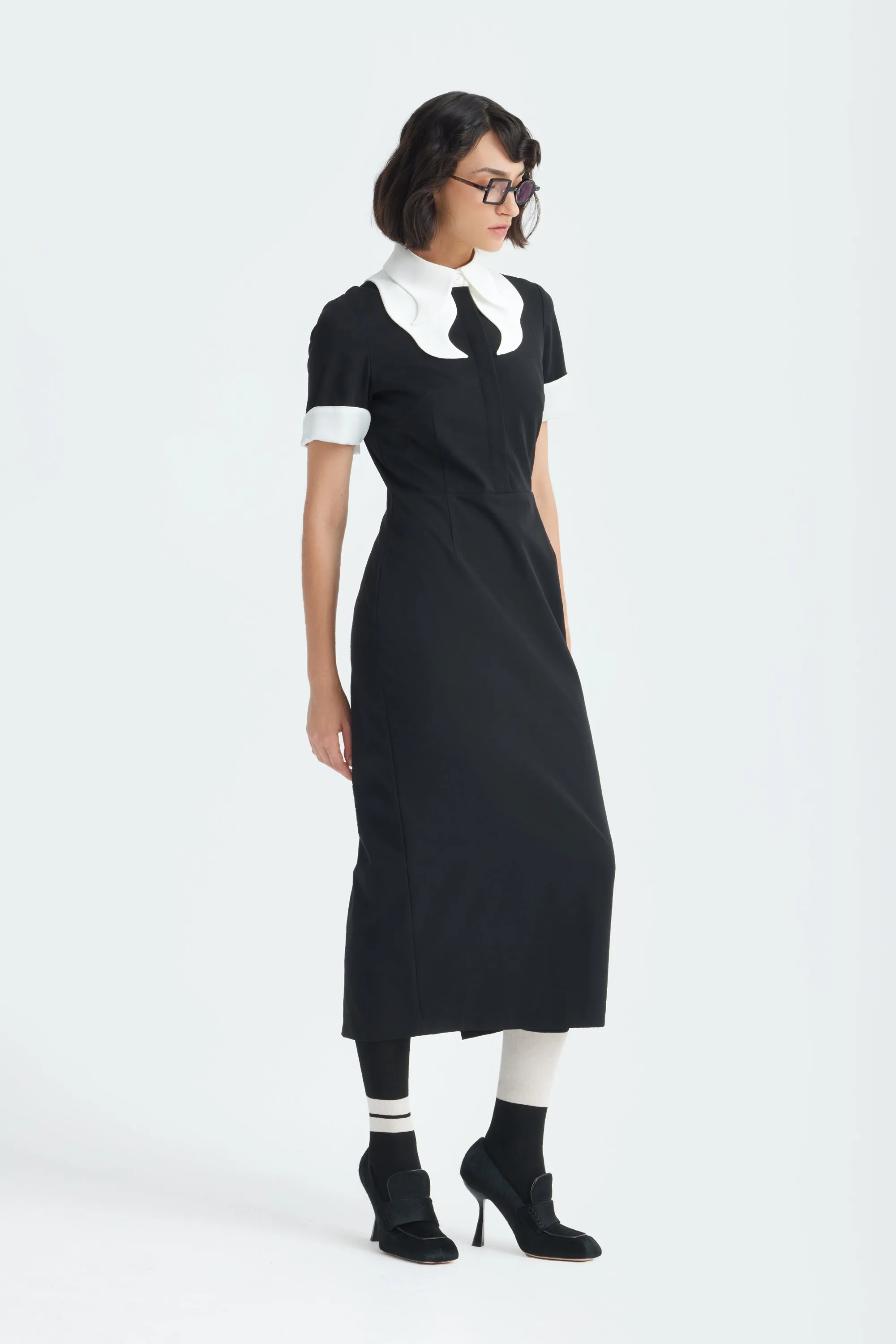 JULIA ALLERT Polished Midi Dress - Black sold by Bonvion product image thumbnail 5