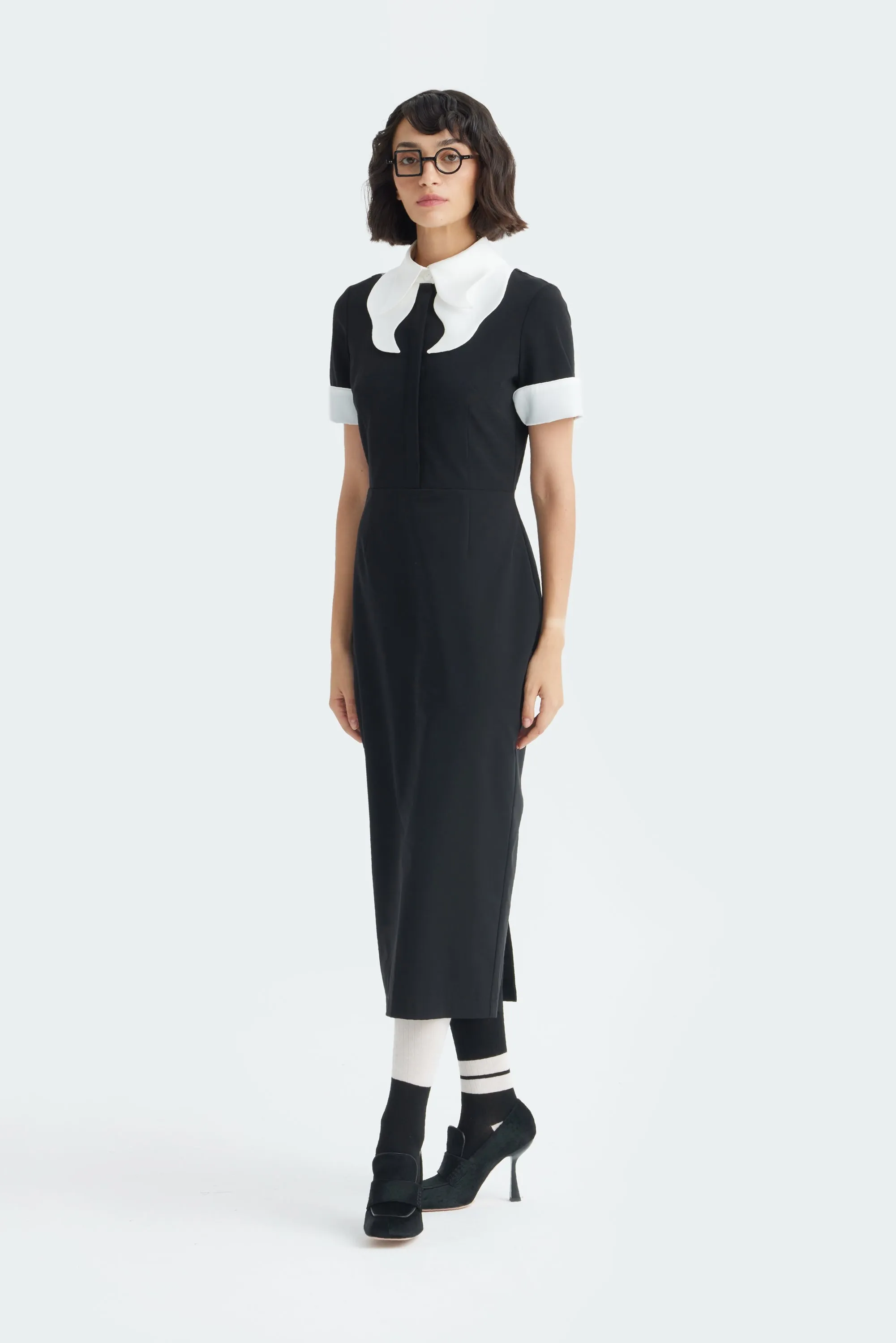 JULIA ALLERT Polished Midi Dress - Black sold by Bonvion product image thumbnail 2