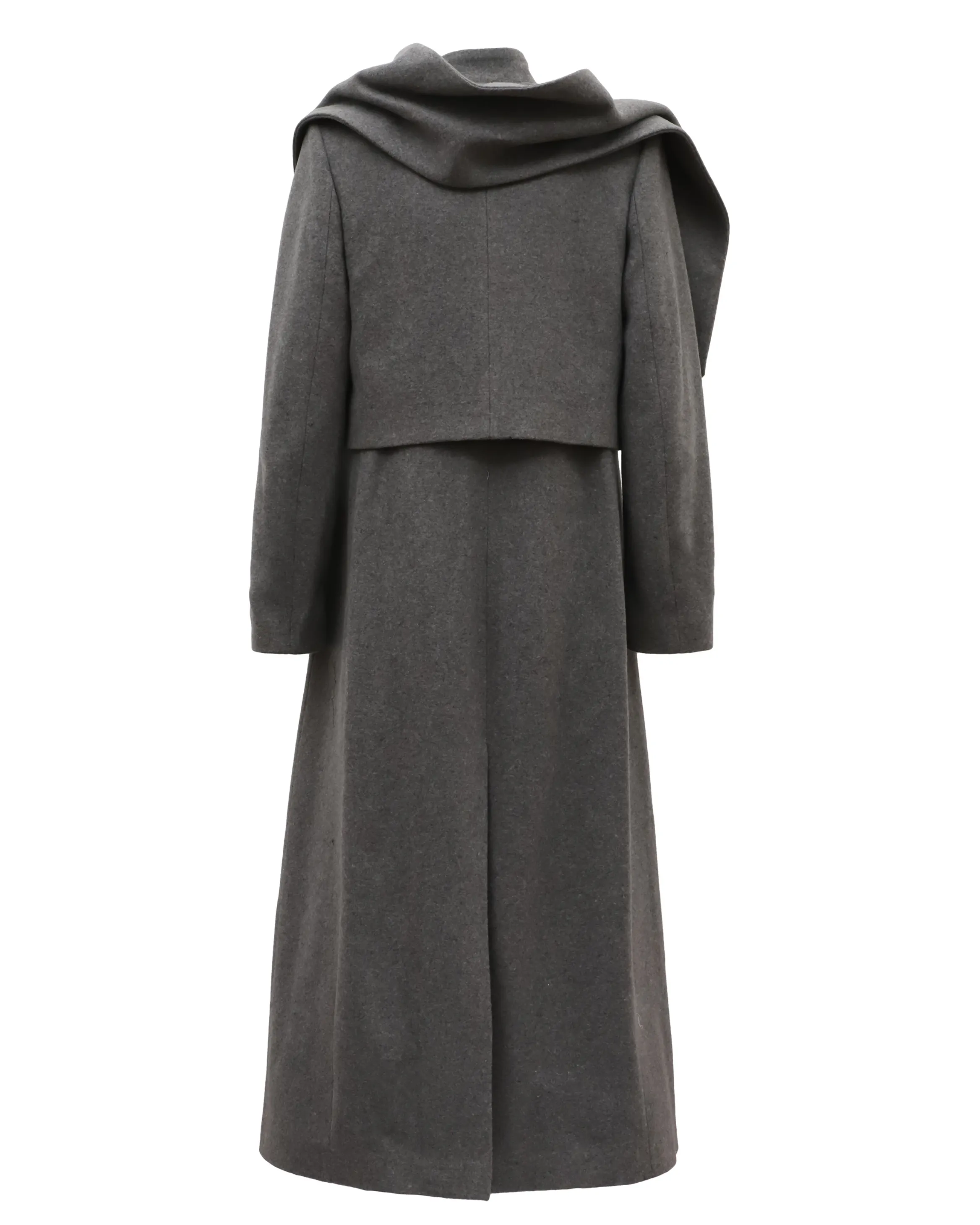 JULIA ALLERT Long Draped Transformer Coat – Grey sold by Bonvion product image thumbnail 5
