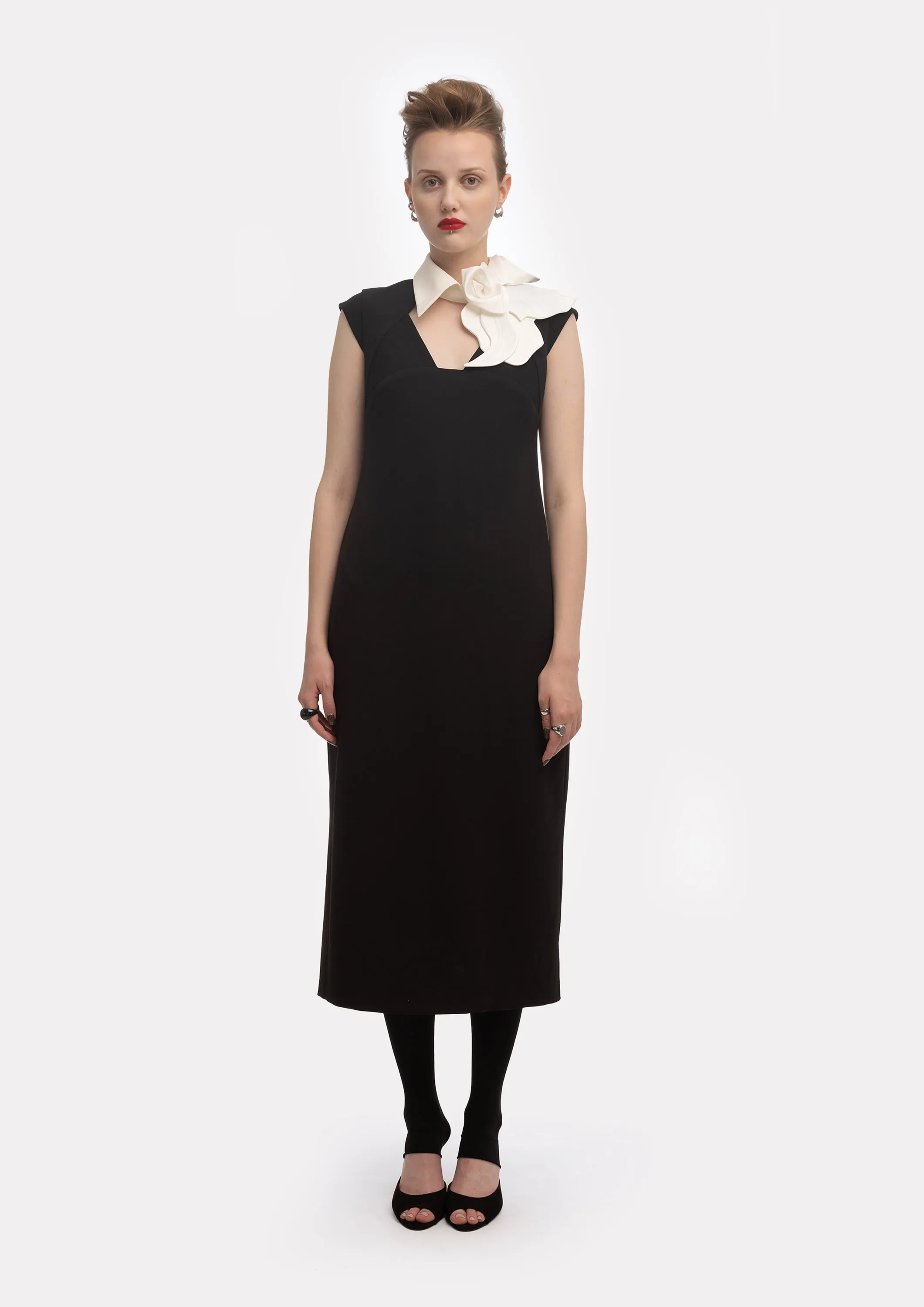 JULIA ALLERT Modern Business Dress With Collar - Black sold by Bonvion product image thumbnail 2