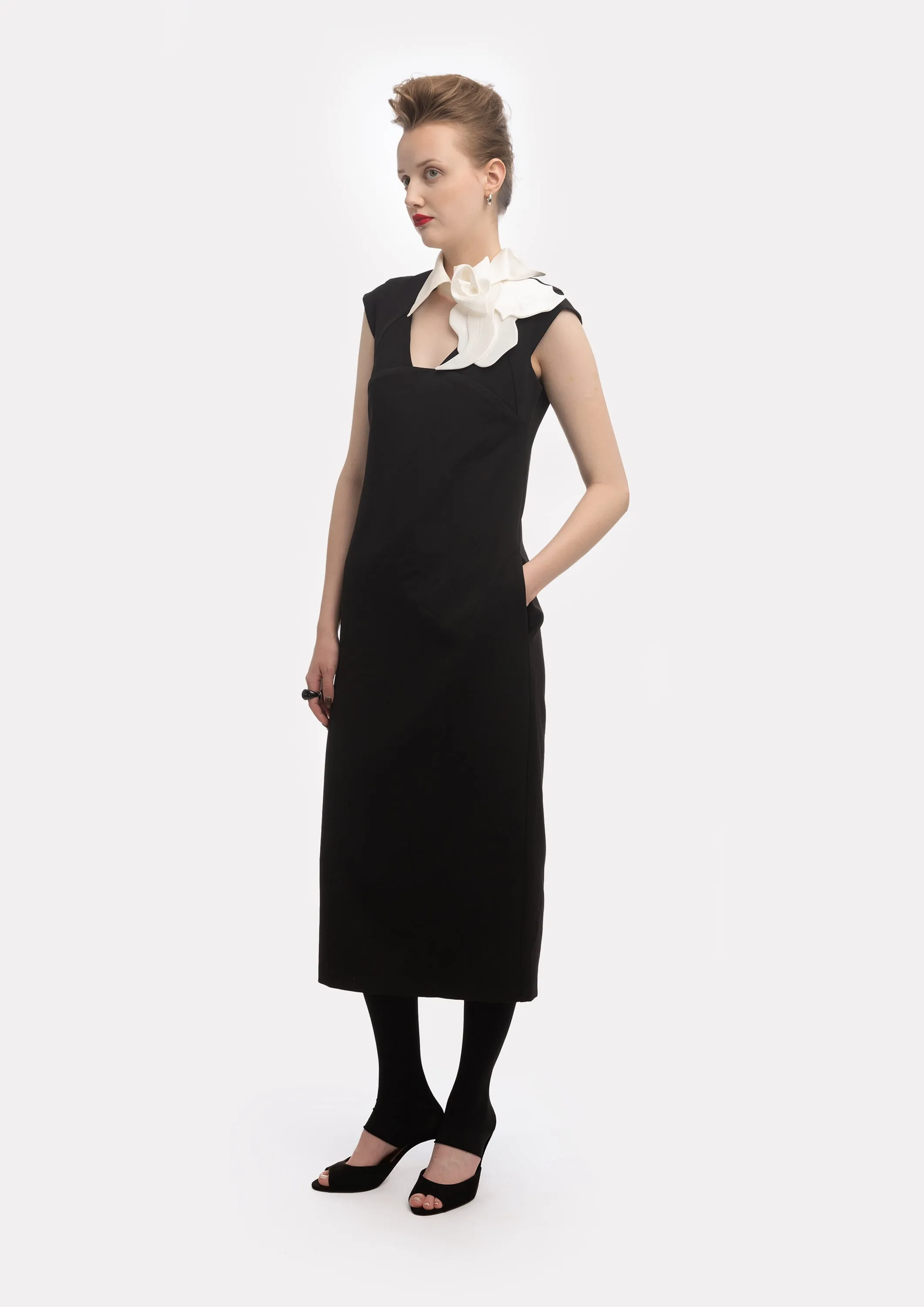 JULIA ALLERT Modern Business Dress With Collar - Black sold by Bonvion product image thumbnail 3