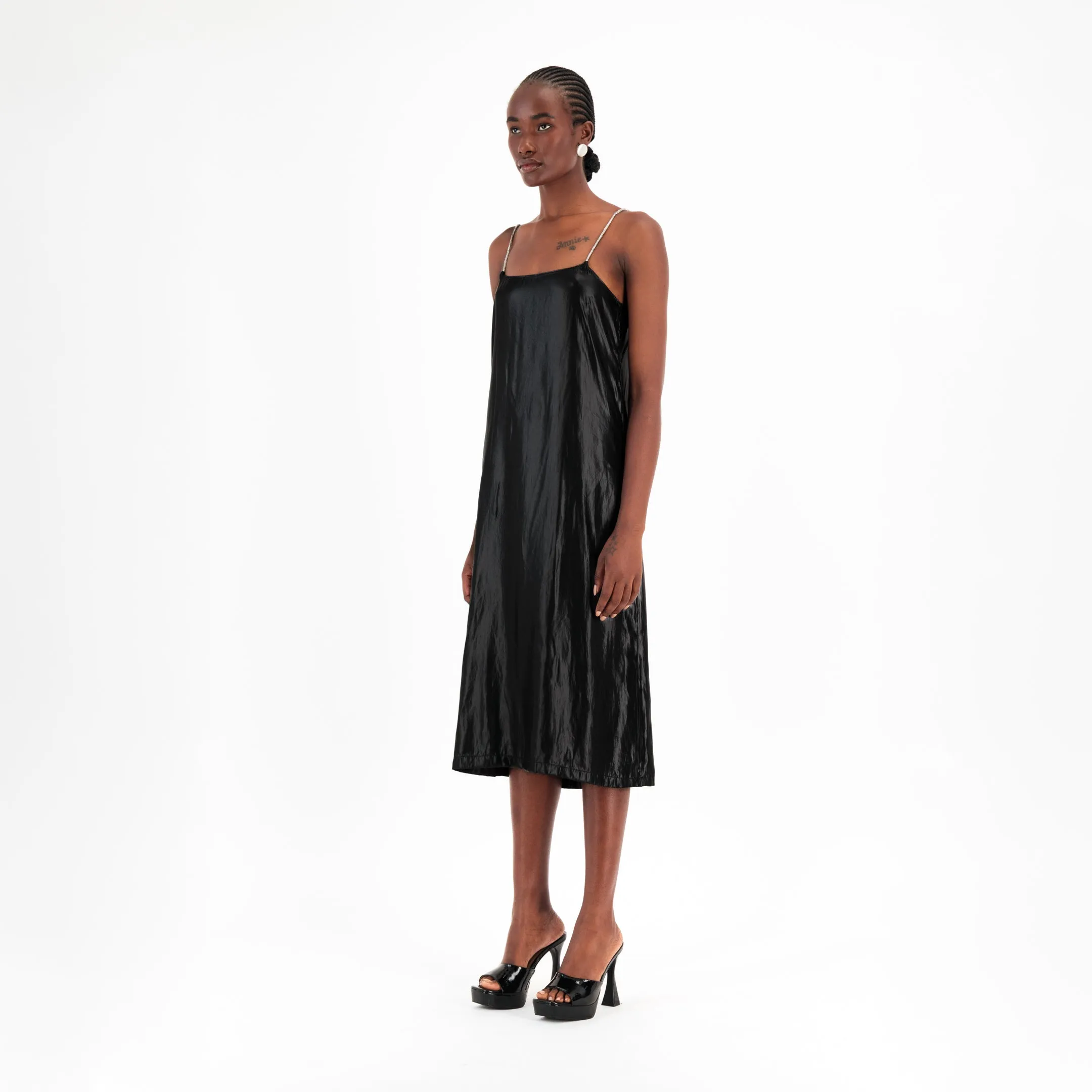ÚCHÈ Slip Midi Dress - Black sold by Bonvion product image thumbnail 2