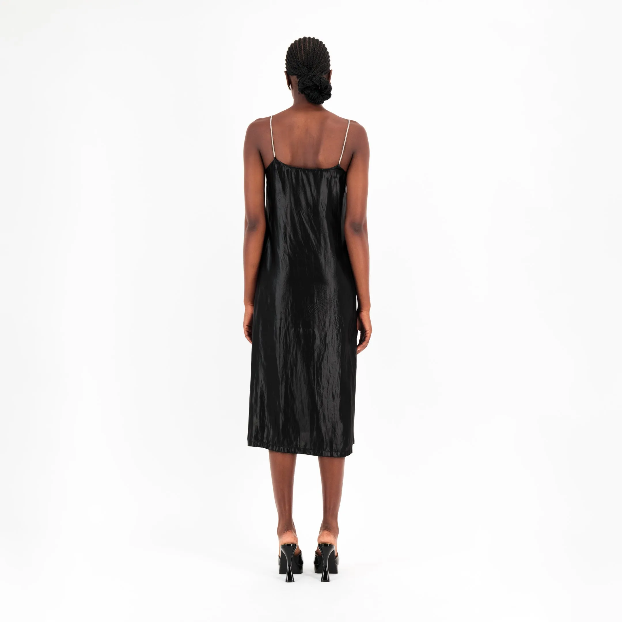 ÚCHÈ Slip Midi Dress - Black sold by Bonvion product image thumbnail 3