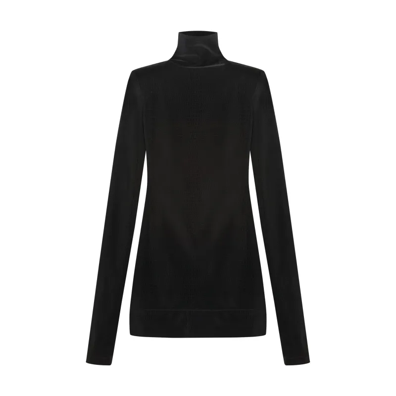 ÚCHÈ Crocodile Print Mini Dress - Black sold by Bonvion