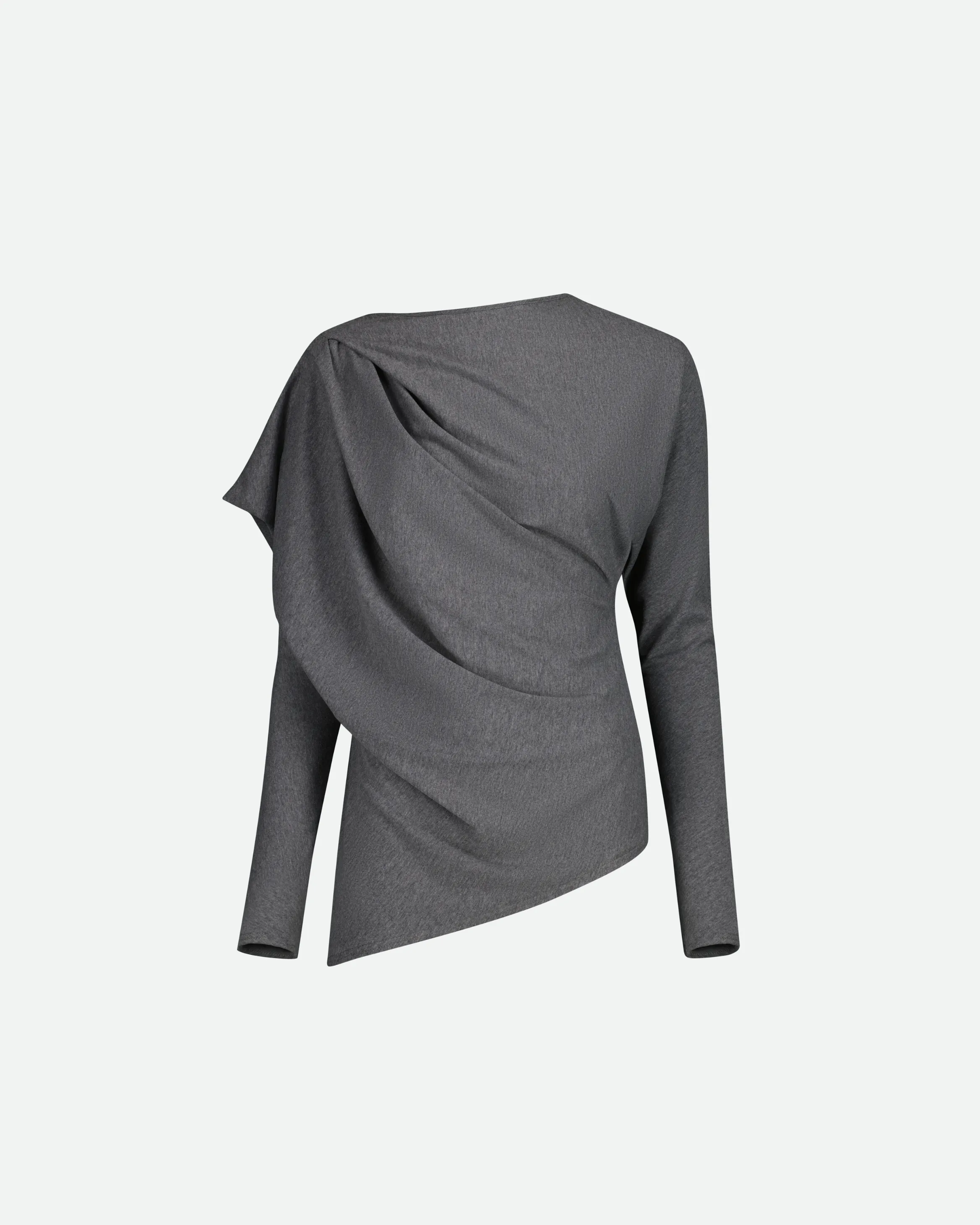 VAILLANT Draped Long Sleeve Jersey Top - Charcoal sold by Bonvion product image thumbnail 2
