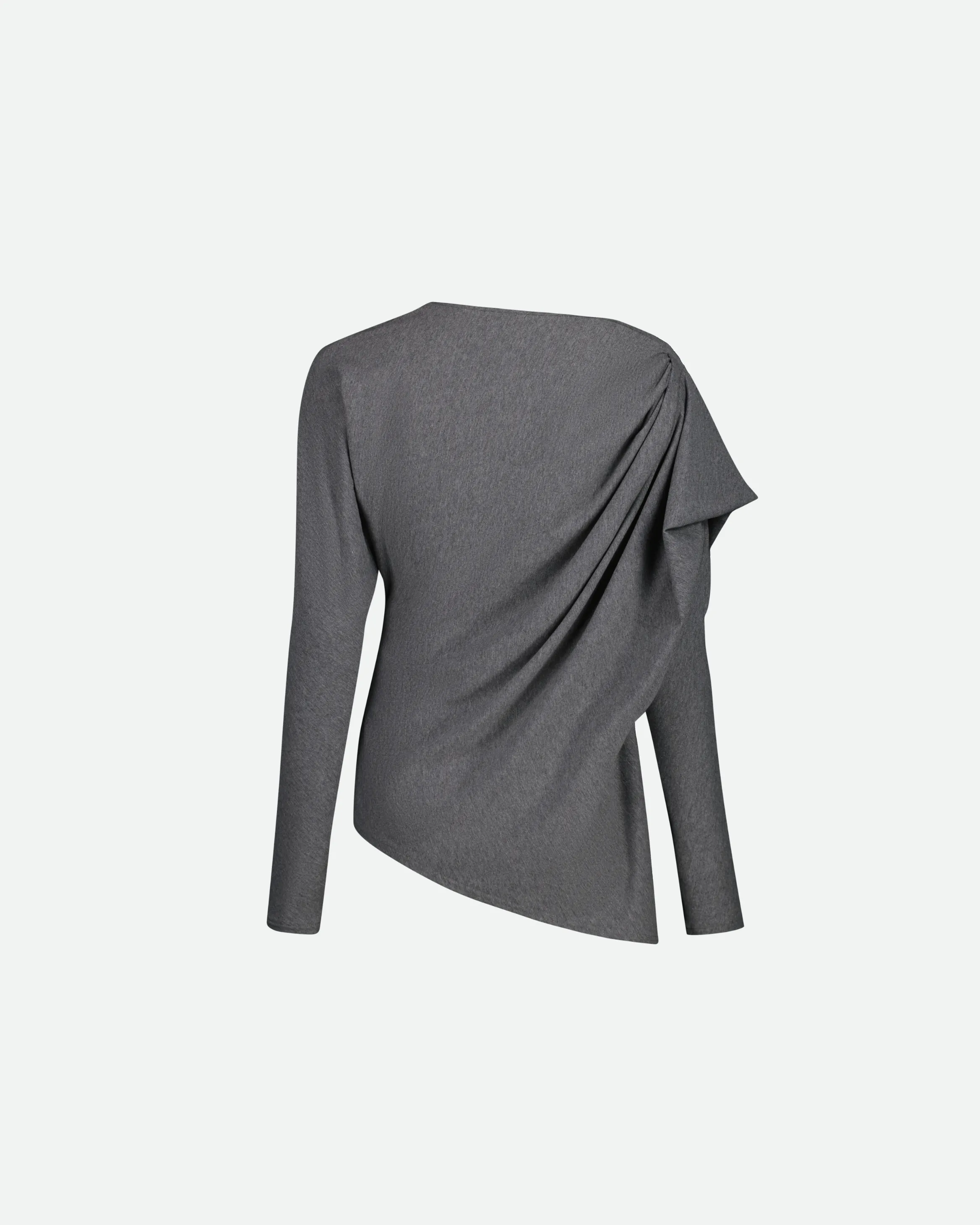 VAILLANT Draped Long Sleeve Jersey Top - Charcoal sold by Bonvion product image thumbnail 3