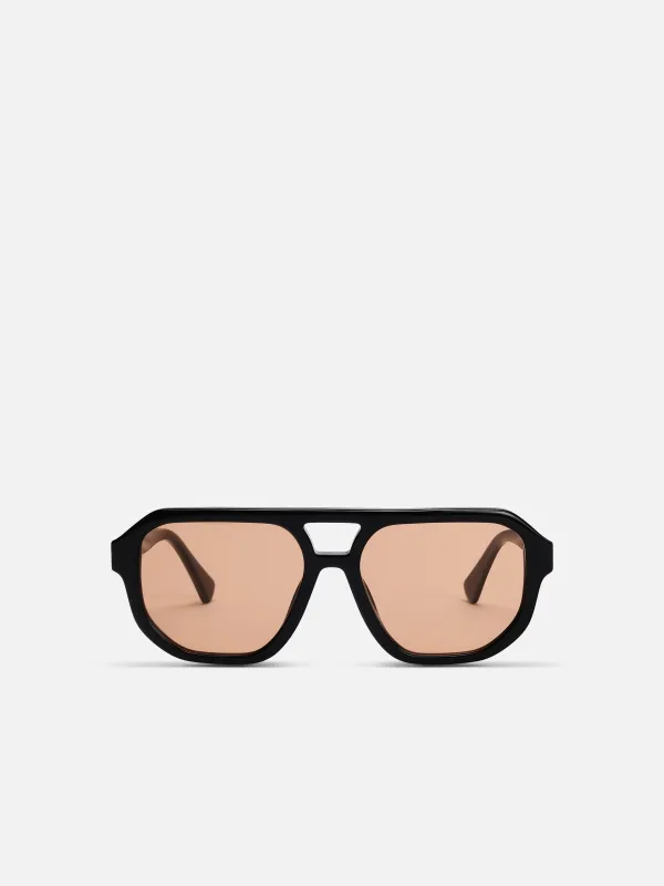 ALAN HAMMOND Olea Sunglasses - Black / Amber sold by Bonvion