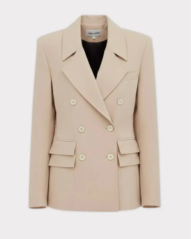 JULIA ALLERT Classic Tailored Double-Breasted Blazer - Beige made by Bonvion