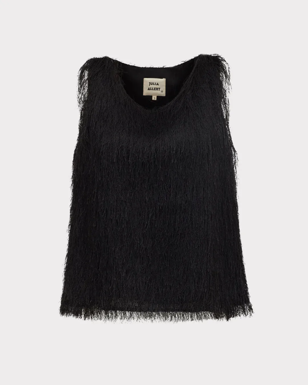 JULIA ALLERT Fringe Sleeveless Top - Black sold by Bonvion