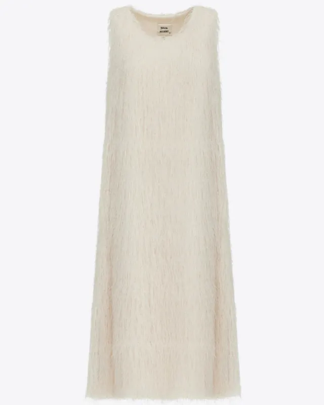 JULIA ALLERT Sleeveless Textured Pile Midi Dress - Ivory made by Bonvion