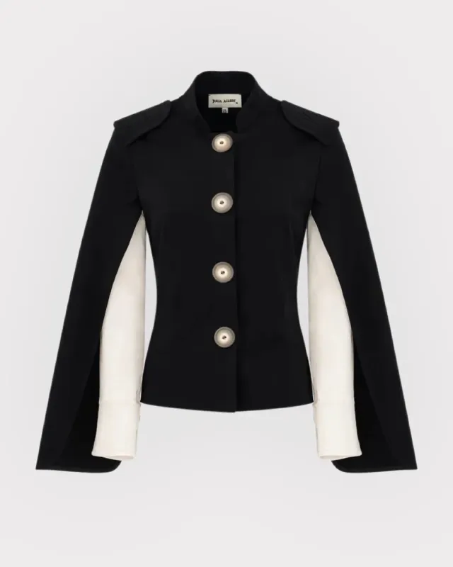 JULIA ALLERT Tailored Structured Cape Blazer - Black made by Bonvion