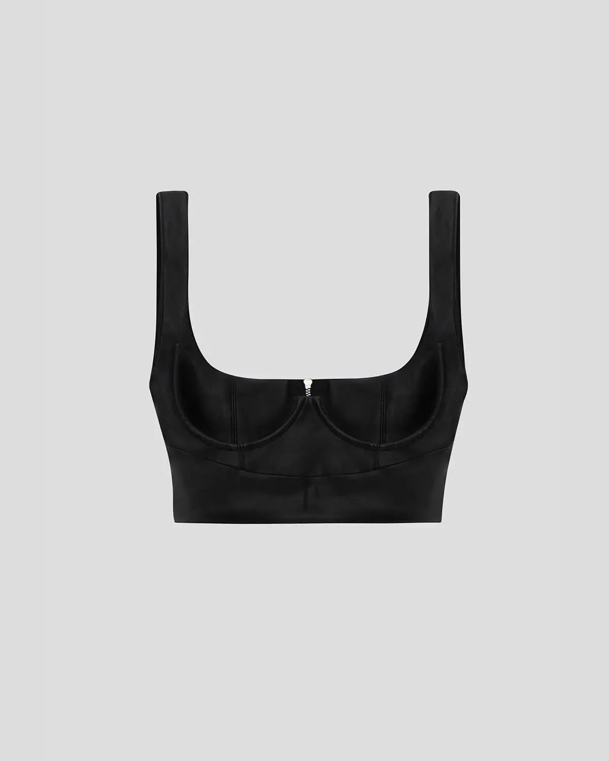 LIKA Eco Leather Corset Top - Black sold by Bonvion