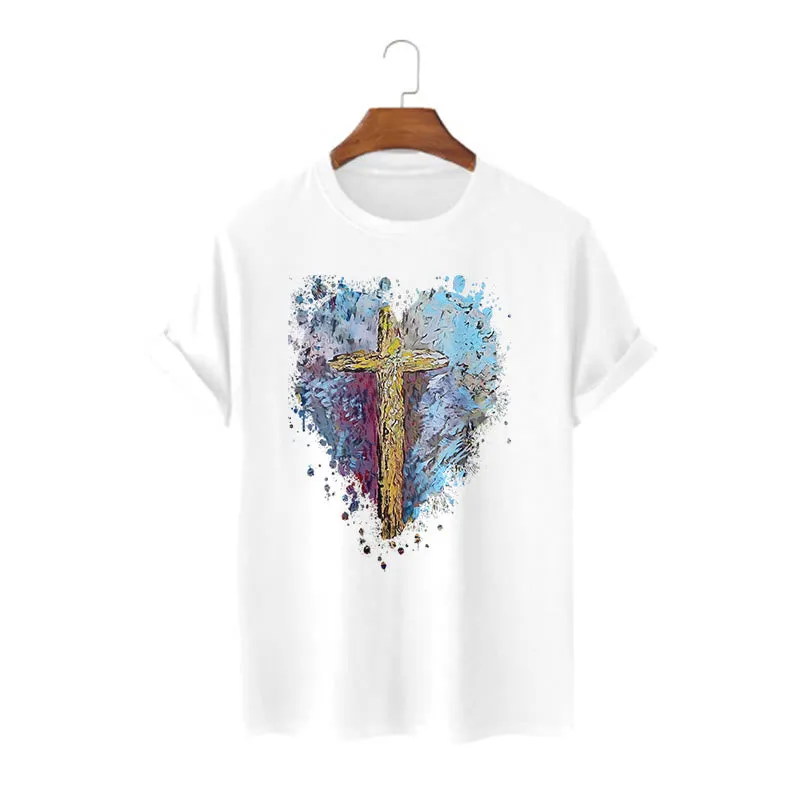 Christianartworkshop Classic Style Cross my Heart Short Sleeve T-shirt sold by Christian Art Workshop