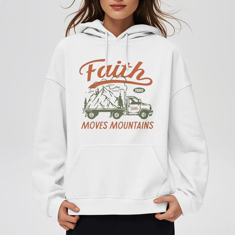 Christianartworkshop Quotation Colored Style Faith Moves Mountains Fleece Lined Polyester Hoodie sold by Christian Art Workshop product image thumbnail 5
