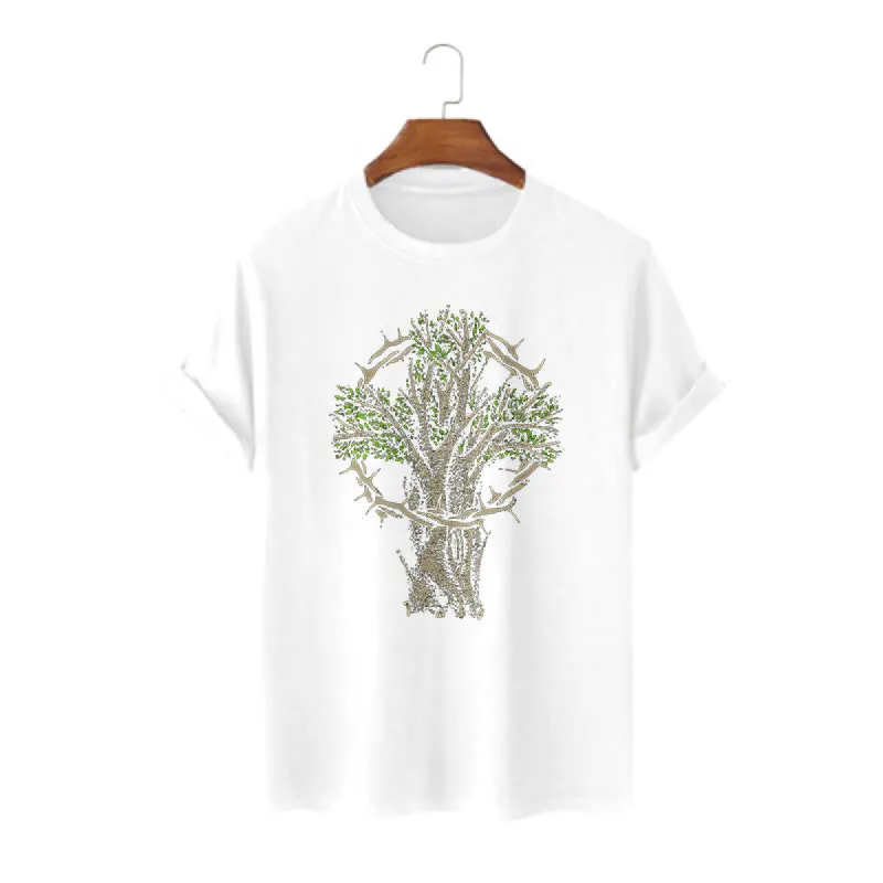 Christianartworkshop Modern Style Tree Of Life Short Sleeve Washed T-shirt sold by Christian Art Workshop