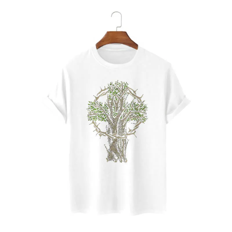Christianartworkshop Modern Style Tree Of Life Short Sleeve Washed T-shirt sold by Christian Art Workshop