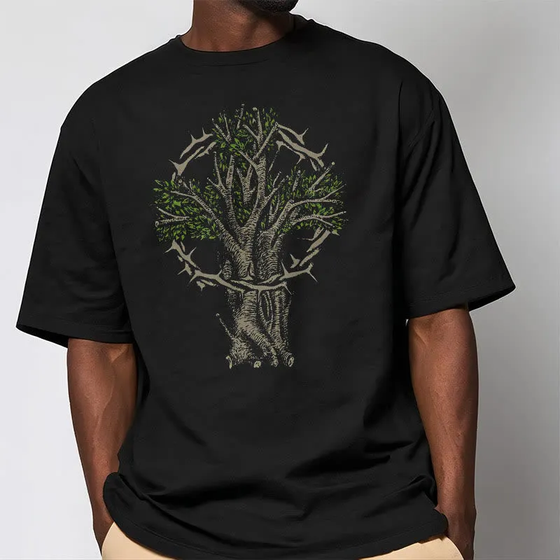 Christianartworkshop Modern Style Tree Of Life Short Sleeve Washed T-shirt sold by Christian Art Workshop product image thumbnail 5