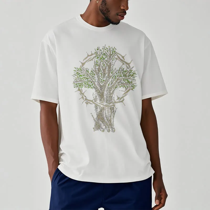 Christianartworkshop Modern Style Tree Of Life Short Sleeve Washed T-shirt sold by Christian Art Workshop product image thumbnail 3