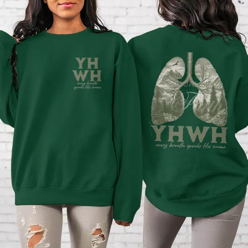 Christianartworkshop Quotation Style Every Breath Speaks His Name Fleece Lined Polyester Sweatshirt sold by Christian Art Workshop product image thumbnail 4