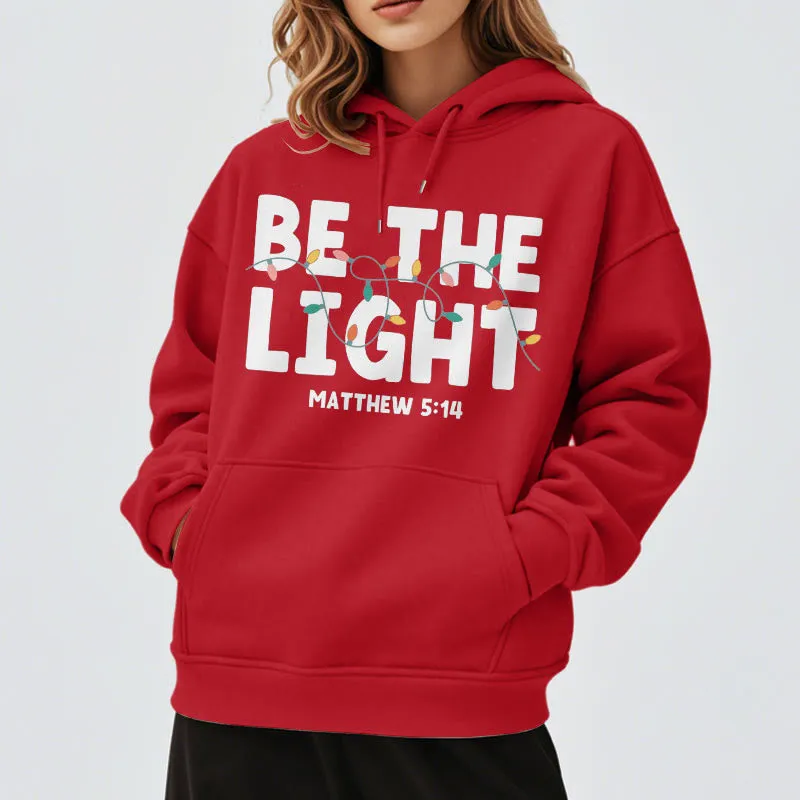 Christianartworkshop Quotation Style Be The Light Fleece Lined Polyester Hoodie sold by Christian Art Workshop product image thumbnail 5