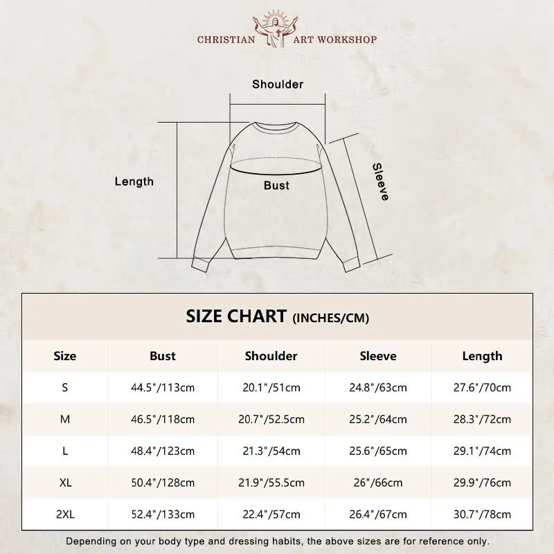 Christianartworkshop Classic Colored Style Jesus Crown of Thorns Fleece Lined Polyester Sweatshirt sold by Christian Art Workshop product image thumbnail 4