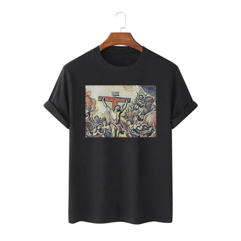 Christianartworkshop Classic Style Crucifixion of Jesus Classic Short Sleeve T-shirt sold by Christian Art Workshop product image thumbnail 4