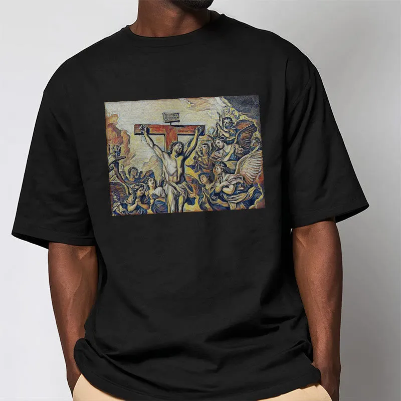 Christianartworkshop Classic Style Crucifixion of Jesus Classic Short Sleeve T-shirt sold by Christian Art Workshop product image thumbnail 5