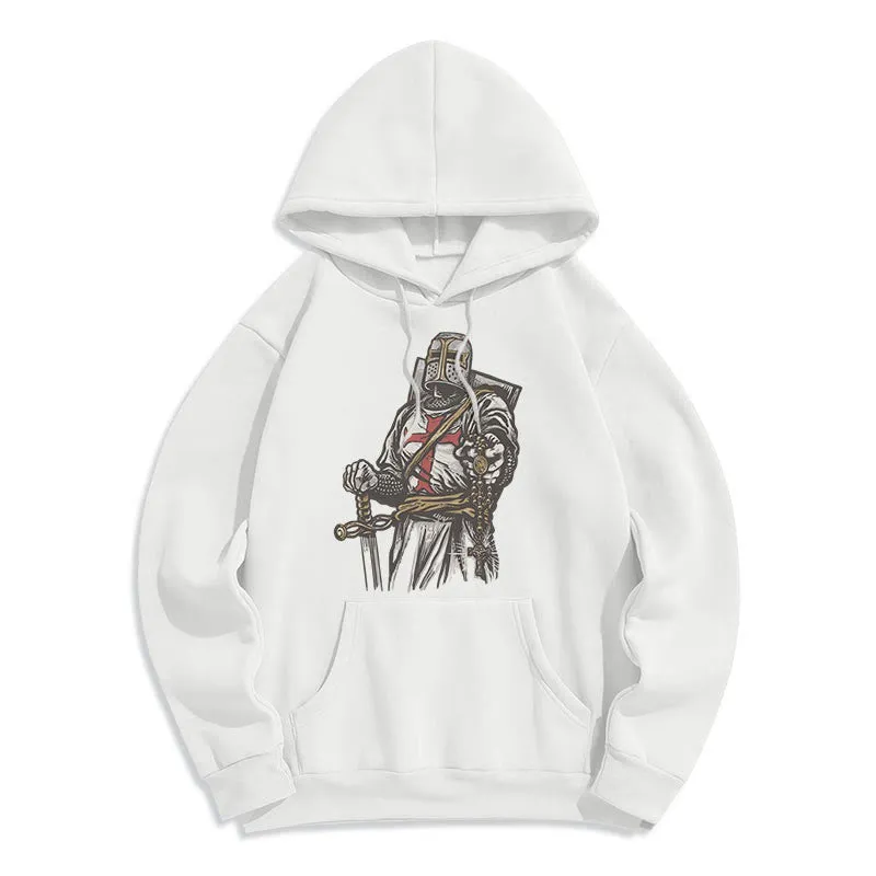 Christianartworkshop Modern Style Crusader's Valor and Faith Fleece Lined Polyester Hoodie sold by Christian Art Workshop