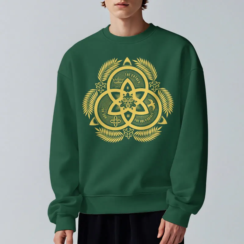 Christianartworkshop Classic Style Divine Unity Gold Sacred Emblem Fleece Lined Polyester Sweatshirt sold by Christian Art Workshop product image thumbnail 2