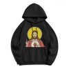Christianartworkshop Classic Colored Style Sacred Heart Of Jesus Fleece Lined Polyester Hoodie sold by Christian Art Workshop