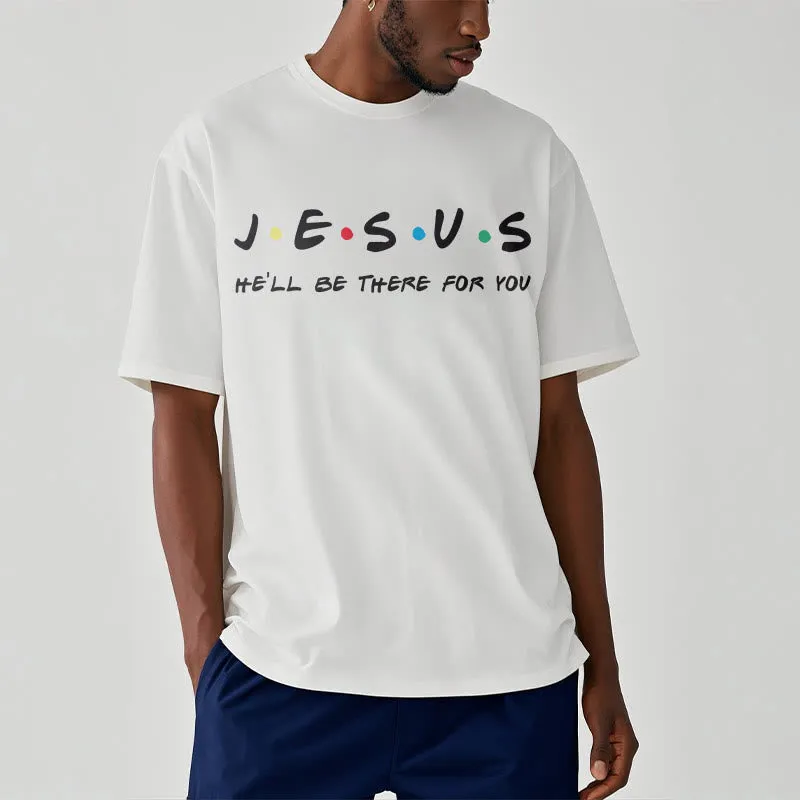 Christianartworkshop Modern Style Jesus He'll Be There For You Short Sleeve T-shirt sold by Christian Art Workshop product image thumbnail 5