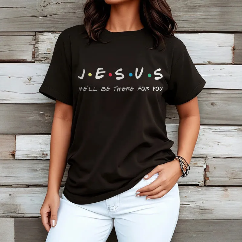 Christianartworkshop Modern Style Jesus He'll Be There For You Short Sleeve T-shirt sold by Christian Art Workshop product image thumbnail 2