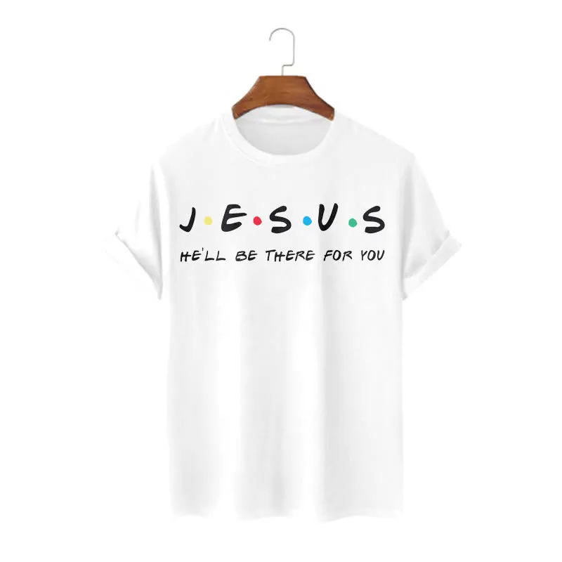 Christianartworkshop Modern Style Jesus He'll Be There For You Short Sleeve T-shirt sold by Christian Art Workshop product image thumbnail 3