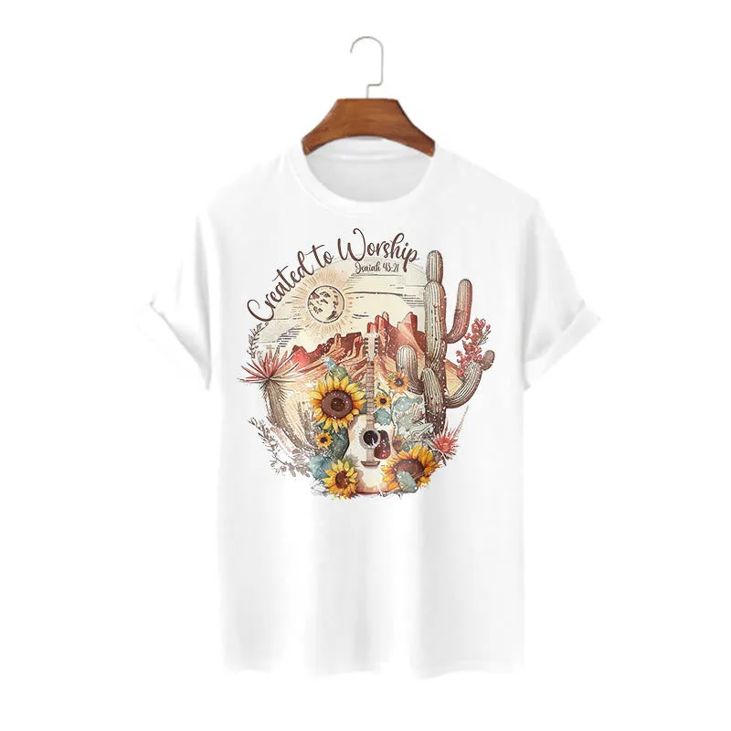 Christianartworkshop Classic Style Created to Worship Short Sleeve Washed T-shirt sold by Christian Art Workshop product image thumbnail 2