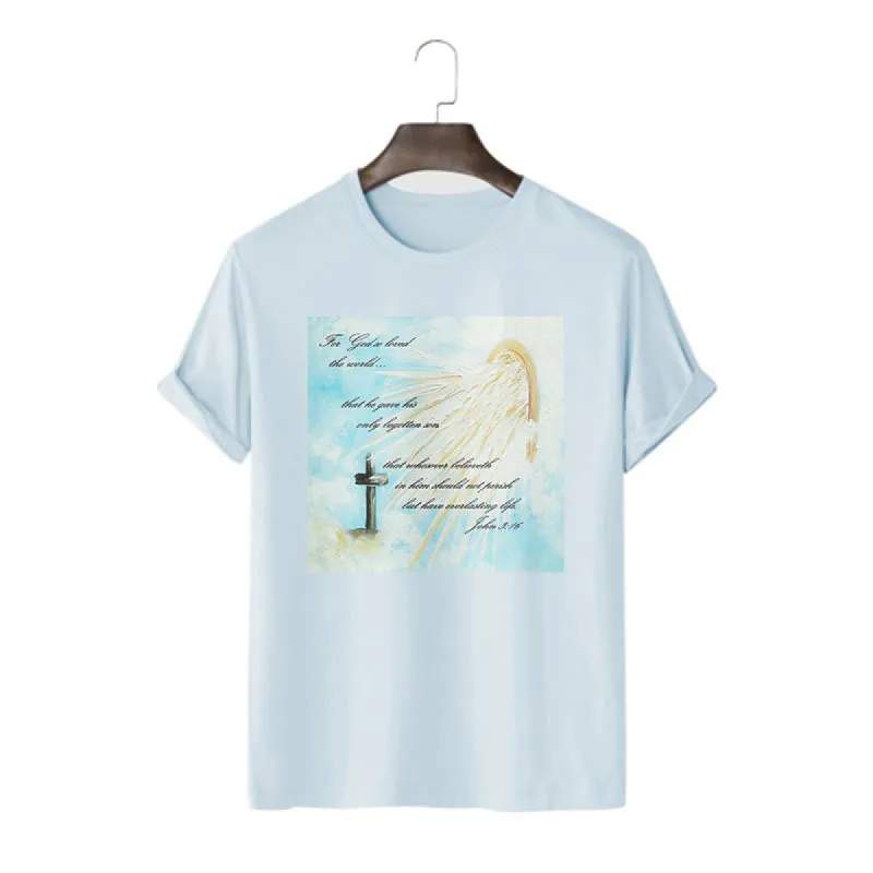 Christianartworkshop Classic Style For God so Loved the World  Short Sleeve T-shirt sold by Christian Art Workshop