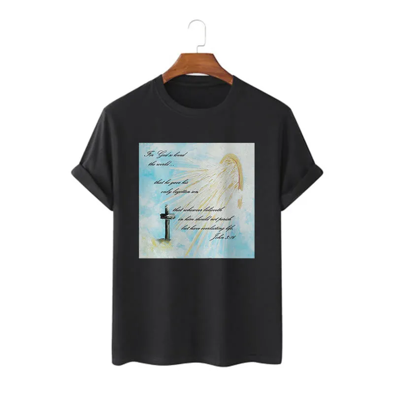 Christianartworkshop Classic Style For God so Loved the World Short Sleeve T-shirt sold by Christian Art Workshop product image thumbnail 5