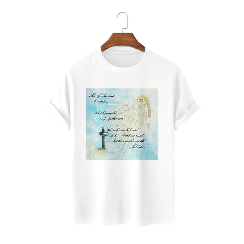 Christianartworkshop Classic Style For God so Loved the World Short Sleeve T-shirt sold by Christian Art Workshop product image thumbnail 2