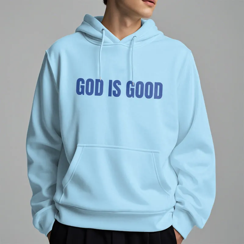 Christianartworkshop Quotation Style Butterfly God Is Good Fleece Lined Polyester Hoodie sold by Christian Art Workshop product image thumbnail 5