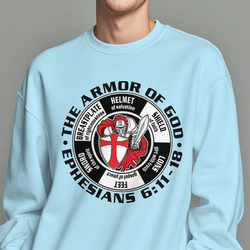 Christianartworkshop Modern Colored Style Crusader Knight Armor of God Fleece Lined Polyester Sweatshirt sold by Christian Art Workshop product image thumbnail 5