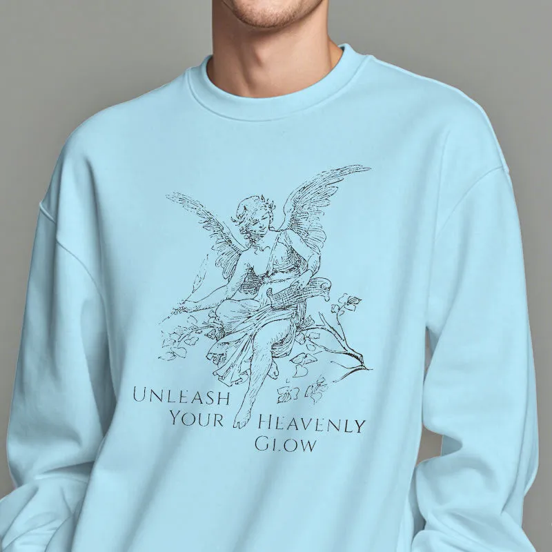 Christianartworkshop Classic Style Angel Unleash Your Heavenly Glow Fleece Lined Polyester Sweatshirt sold by Christian Art Workshop product image thumbnail 5