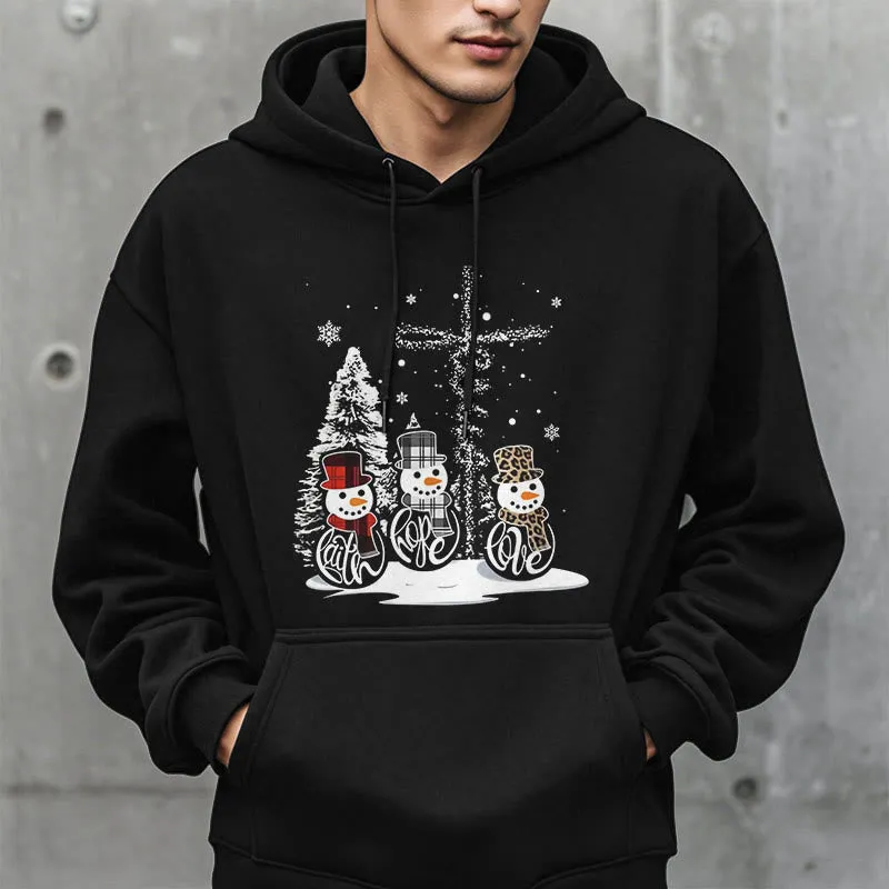 Christianartworkshop Colored Style Faith Hope Love Christmas Fleece Lined Polyester Hoodie sold by Christian Art Workshop product image thumbnail 3