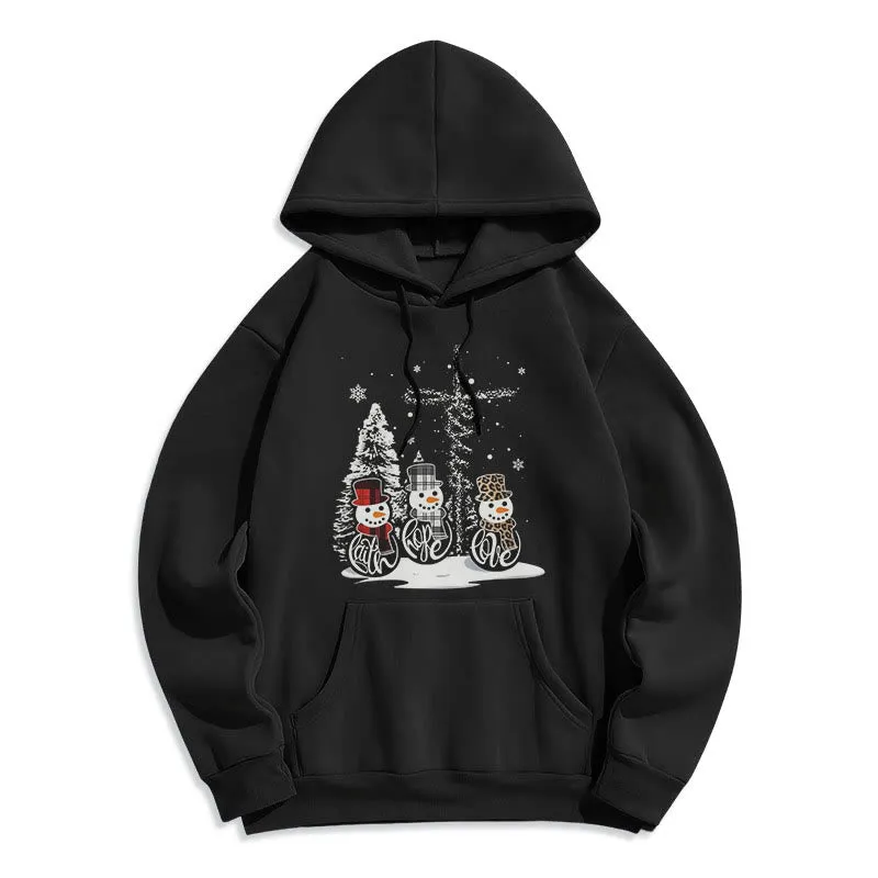 Christianartworkshop Colored Style Faith Hope Love Christmas Fleece Lined Polyester Hoodie sold by Christian Art Workshop