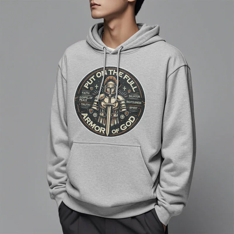 Christianartworkshop Modern Style Put On The Full Armor of God Fleece Lined Polyester Hoodie sold by Christian Art Workshop product image thumbnail 2