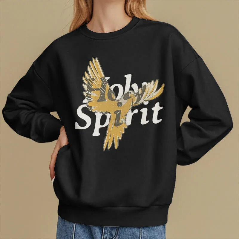 Christianartworkshop Classic Style Holy Spirit Flying Dove Fleece Lined Polyester Sweatshirt sold by Christian Art Workshop product image thumbnail 2