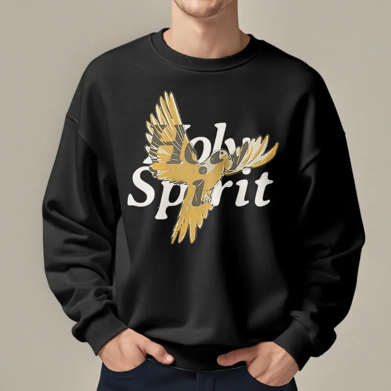 Christianartworkshop Classic Style Holy Spirit Flying Dove Fleece Lined Polyester Sweatshirt sold by Christian Art Workshop product image thumbnail 3