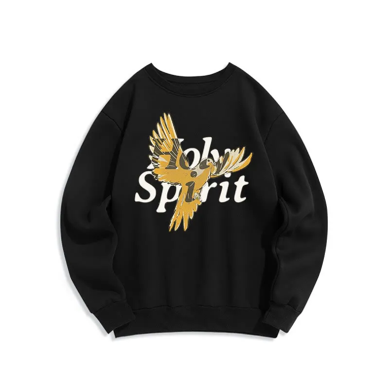 Christianartworkshop Classic Style Holy Spirit Flying Dove Fleece Lined Polyester Sweatshirt sold by Christian Art Workshop